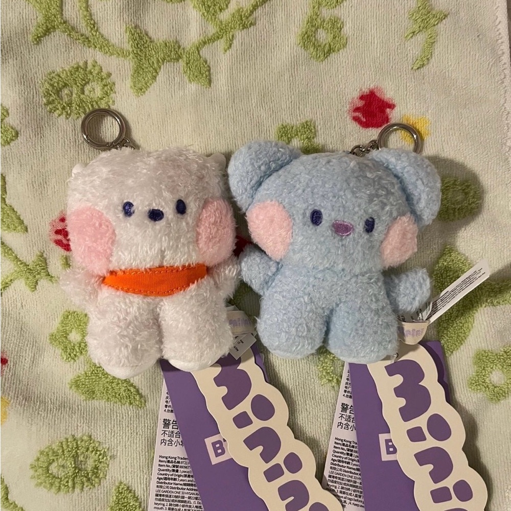 Cute BT21 RJ & Koya Plush Keychains